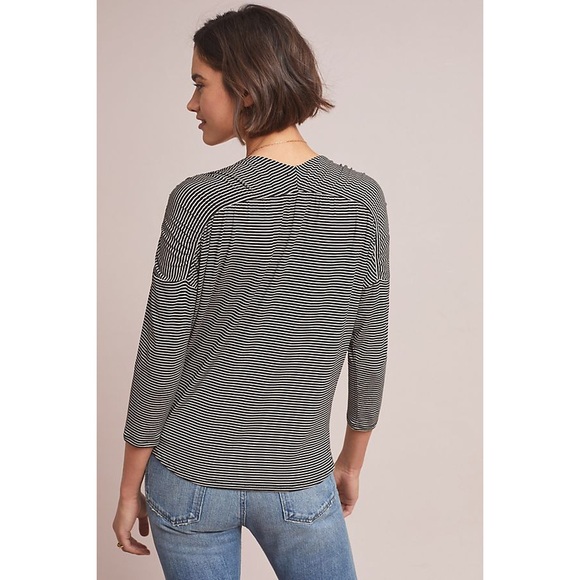 Anthropologie Bordeaux Hadley Tied Striped Top - Picture 3 of 6